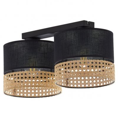 TK Lighting plafon Paglia 2xE27 czarno/naturalny 6545 (6545)